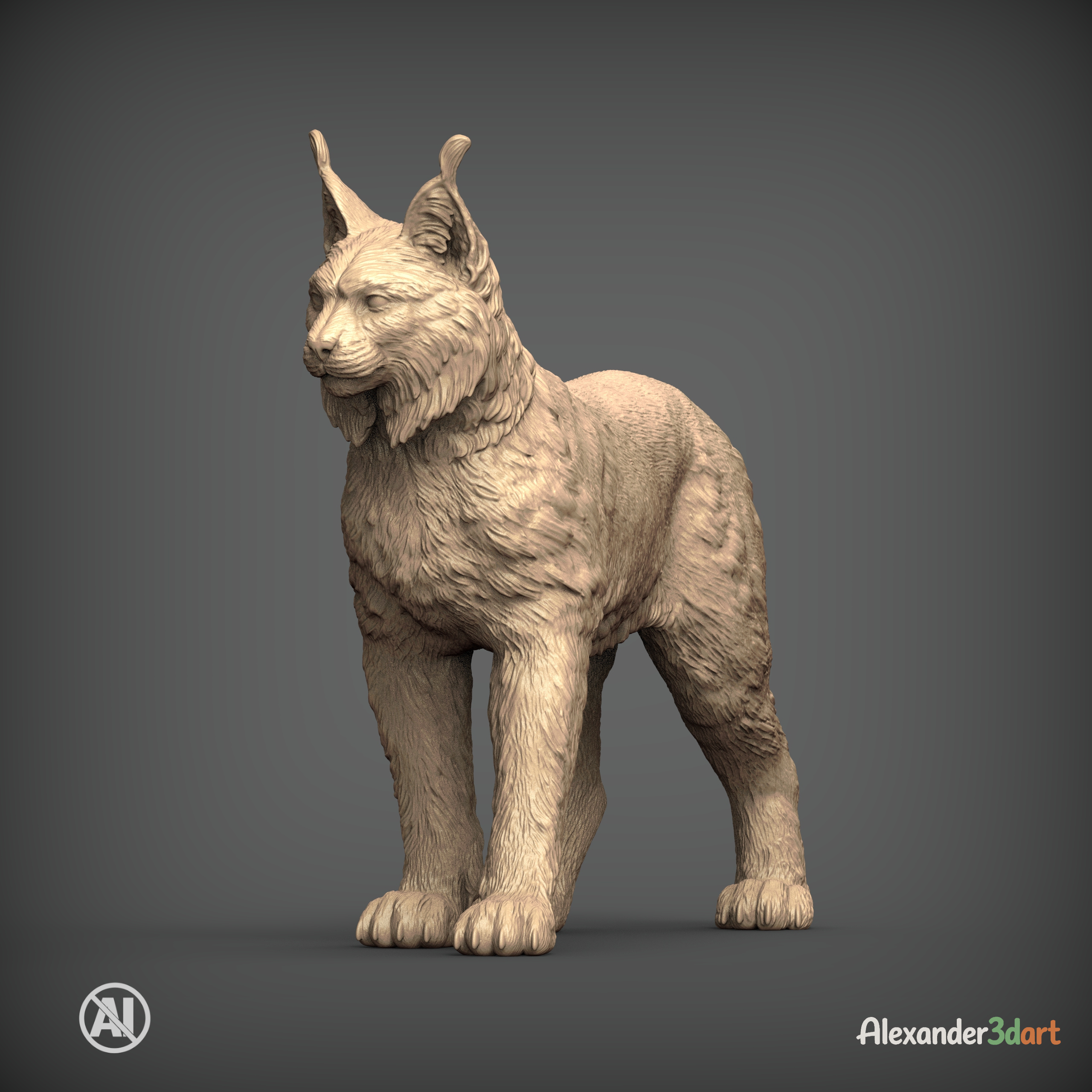 Eurasian Lynx 3D Print Model &ndash Realistic Wild Cat STL 3D Model