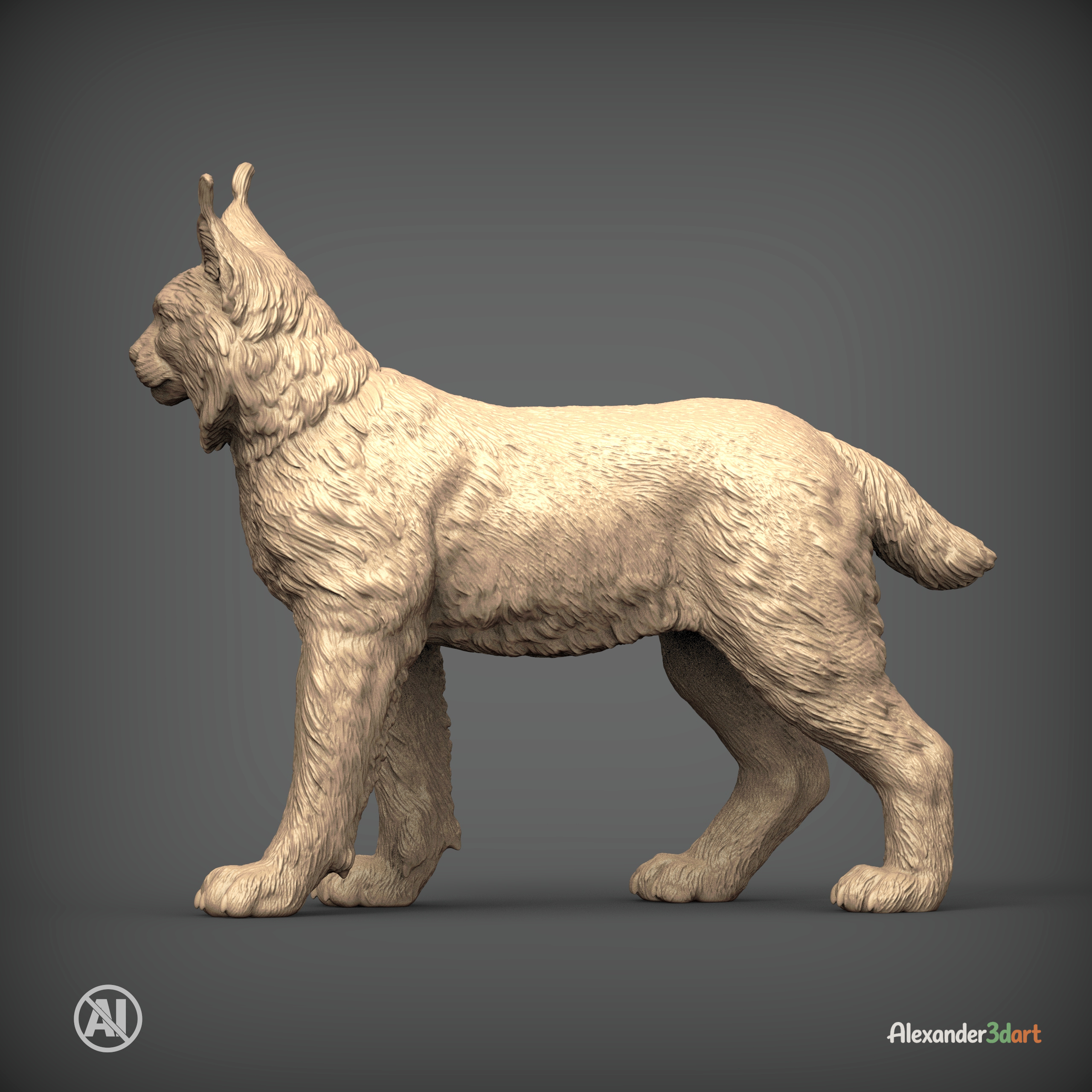 Eurasian Lynx 3D Print Model &ndash Realistic Wild Cat STL 3D Model