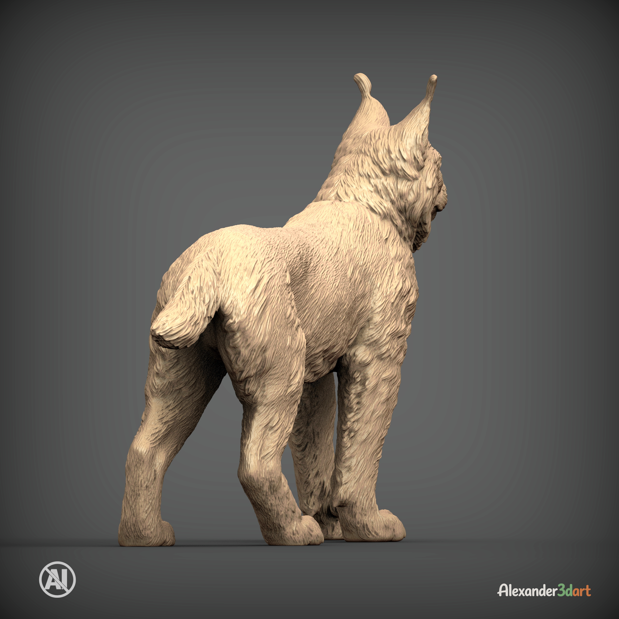 Eurasian Lynx 3D Print Model &ndash Realistic Wild Cat STL 3D Model