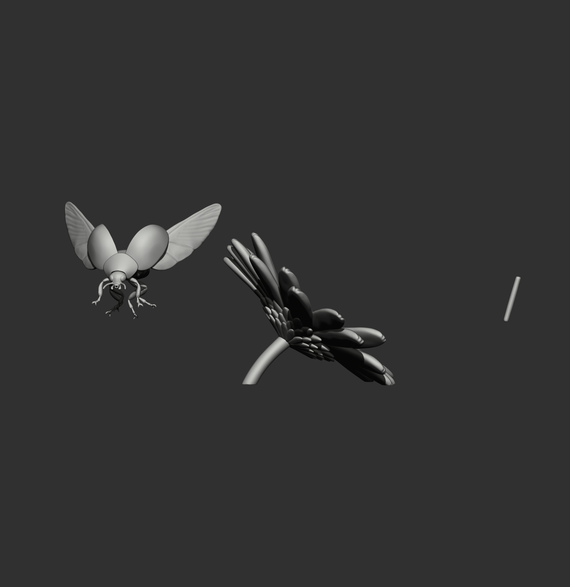 Flying Ladybug on a Daisy 3D Print Model STL 3D Model