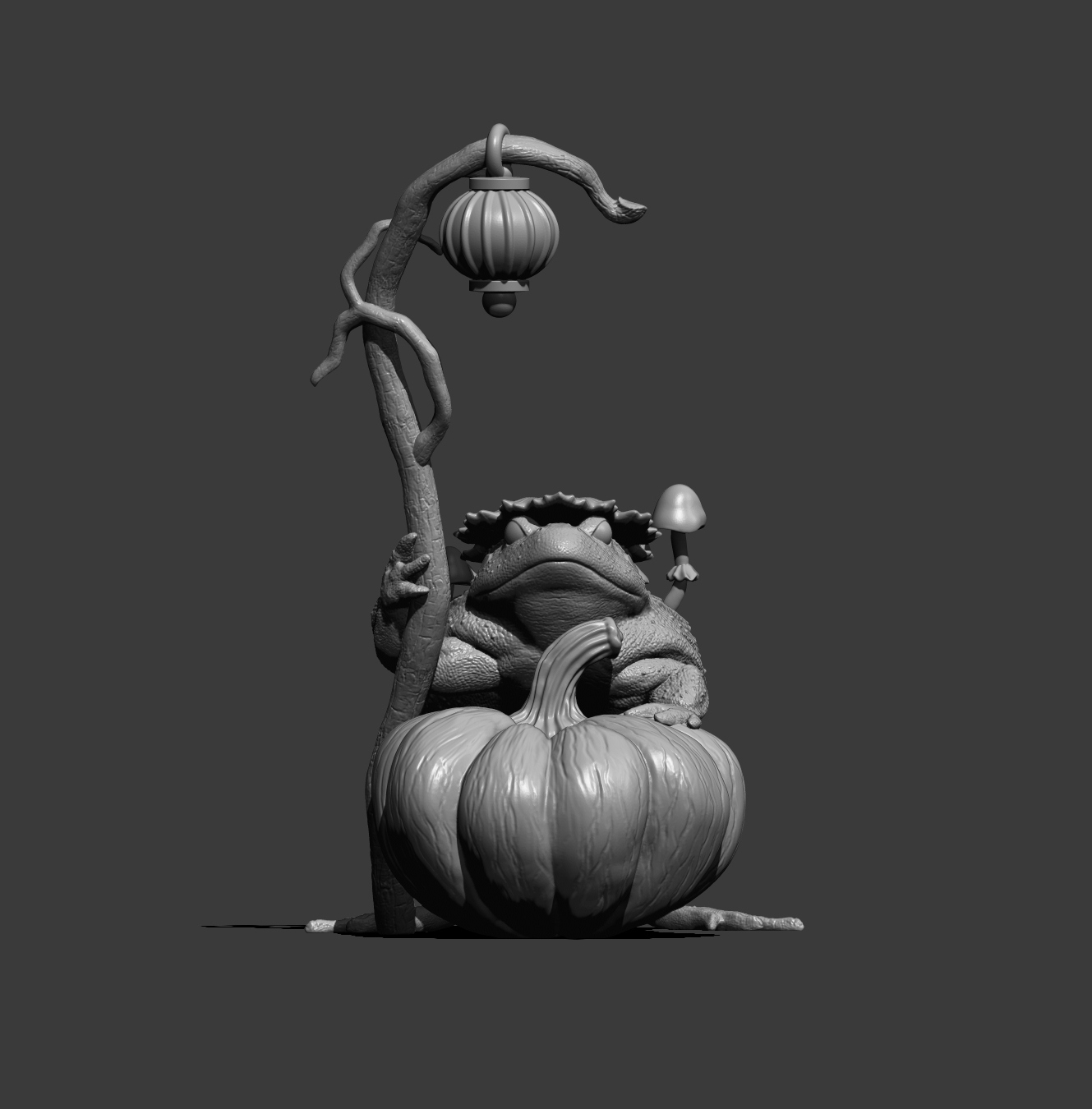 Frog Swamp Witch Halloween Fantasy Creature 3D Print Model 3D Model
