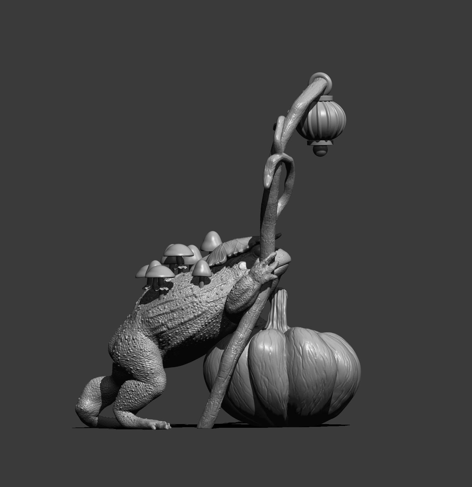 Frog Swamp Witch Halloween Fantasy Creature 3D Print Model 3D Model