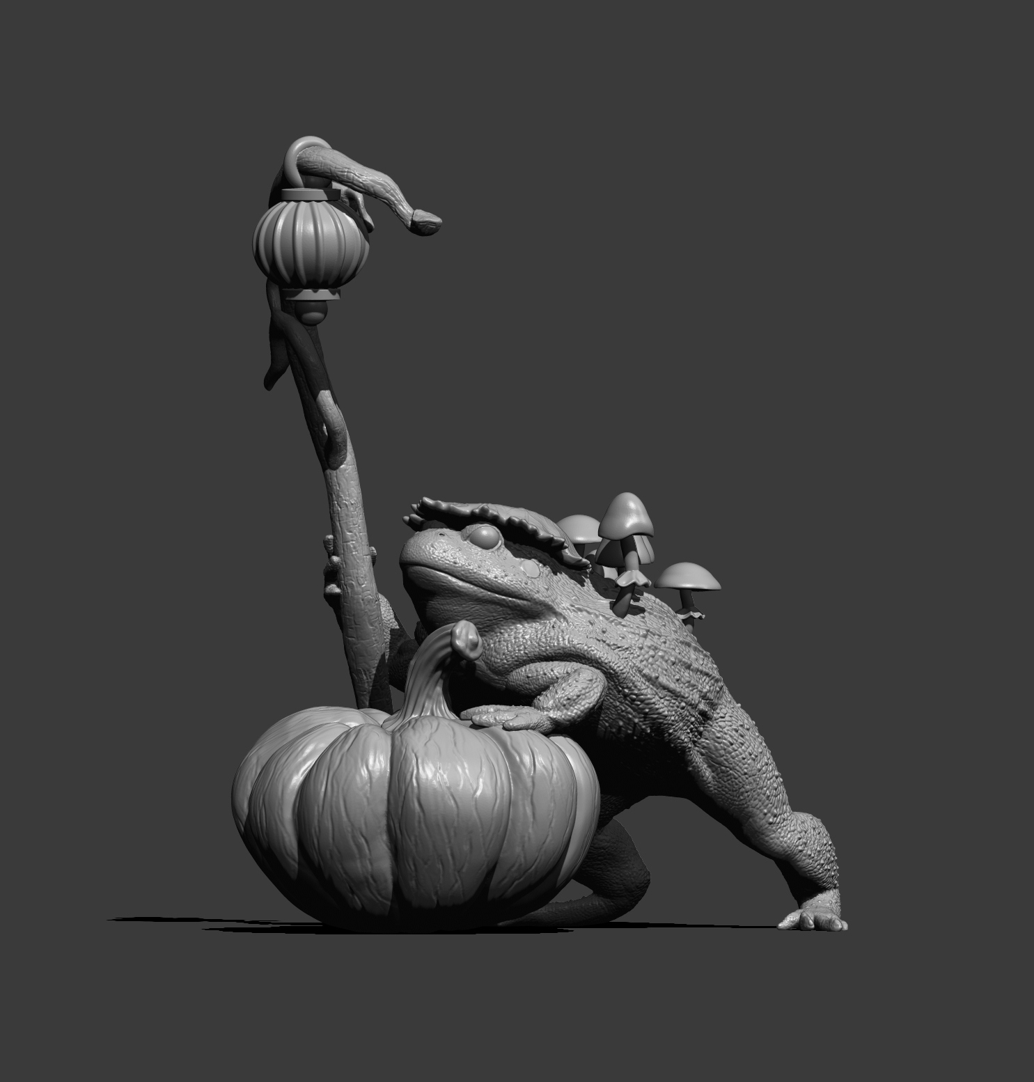Frog Swamp Witch Halloween Fantasy Creature 3D Print Model 3D Model