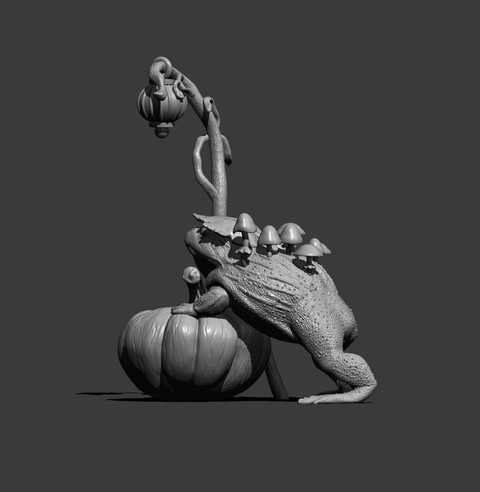 Frog Swamp Witch Halloween Fantasy Creature 3D Print Model 3D Model