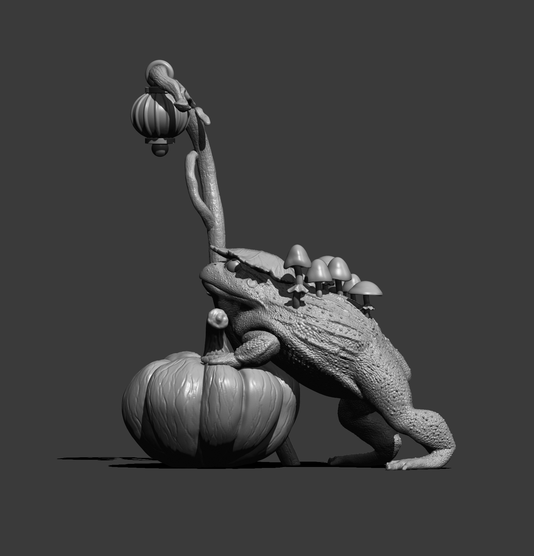 Frog Swamp Witch Halloween Fantasy Creature 3D Print Model 3D Model