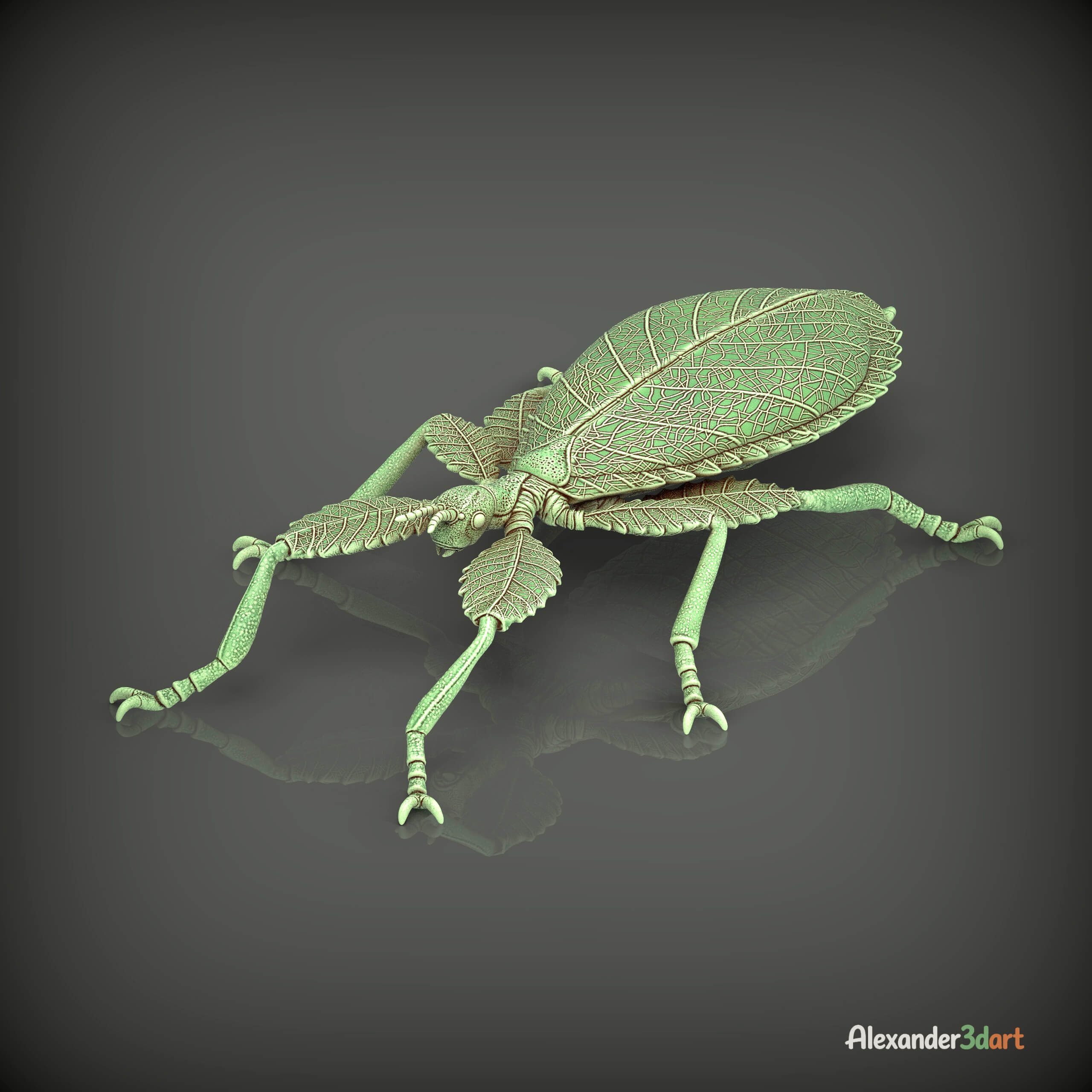 Leaf Insect Walking Leaf 3D Model