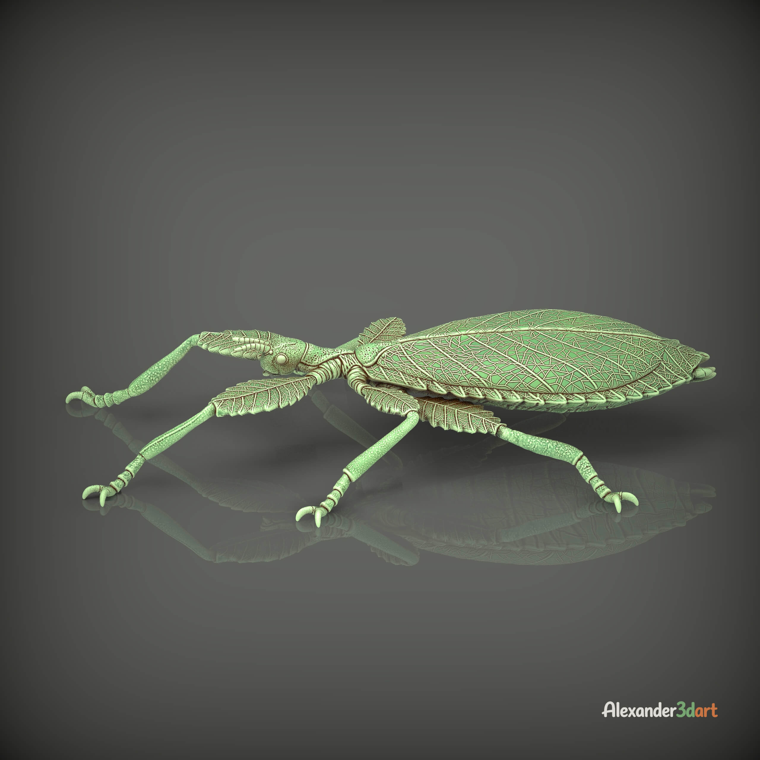 Leaf Insect Walking Leaf 3D Model