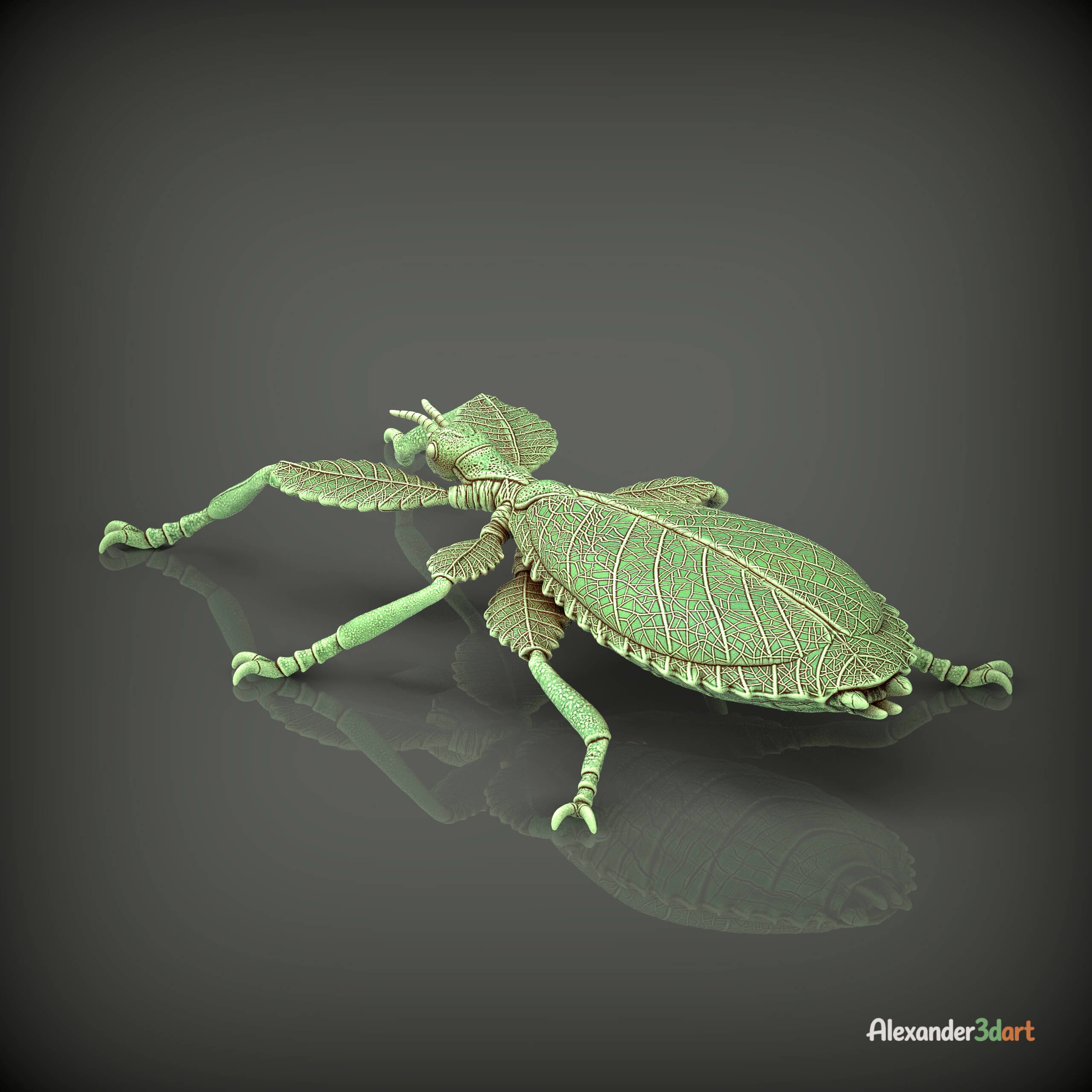 Leaf Insect Walking Leaf 3D Model