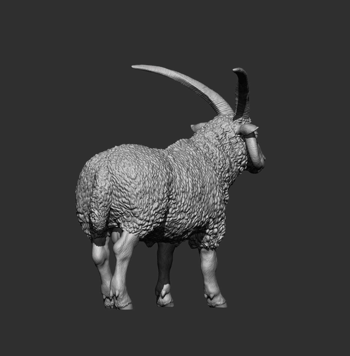 Manx Loaghtan Ram Realistic Four-Horned Sheep STL 3D 3D Model