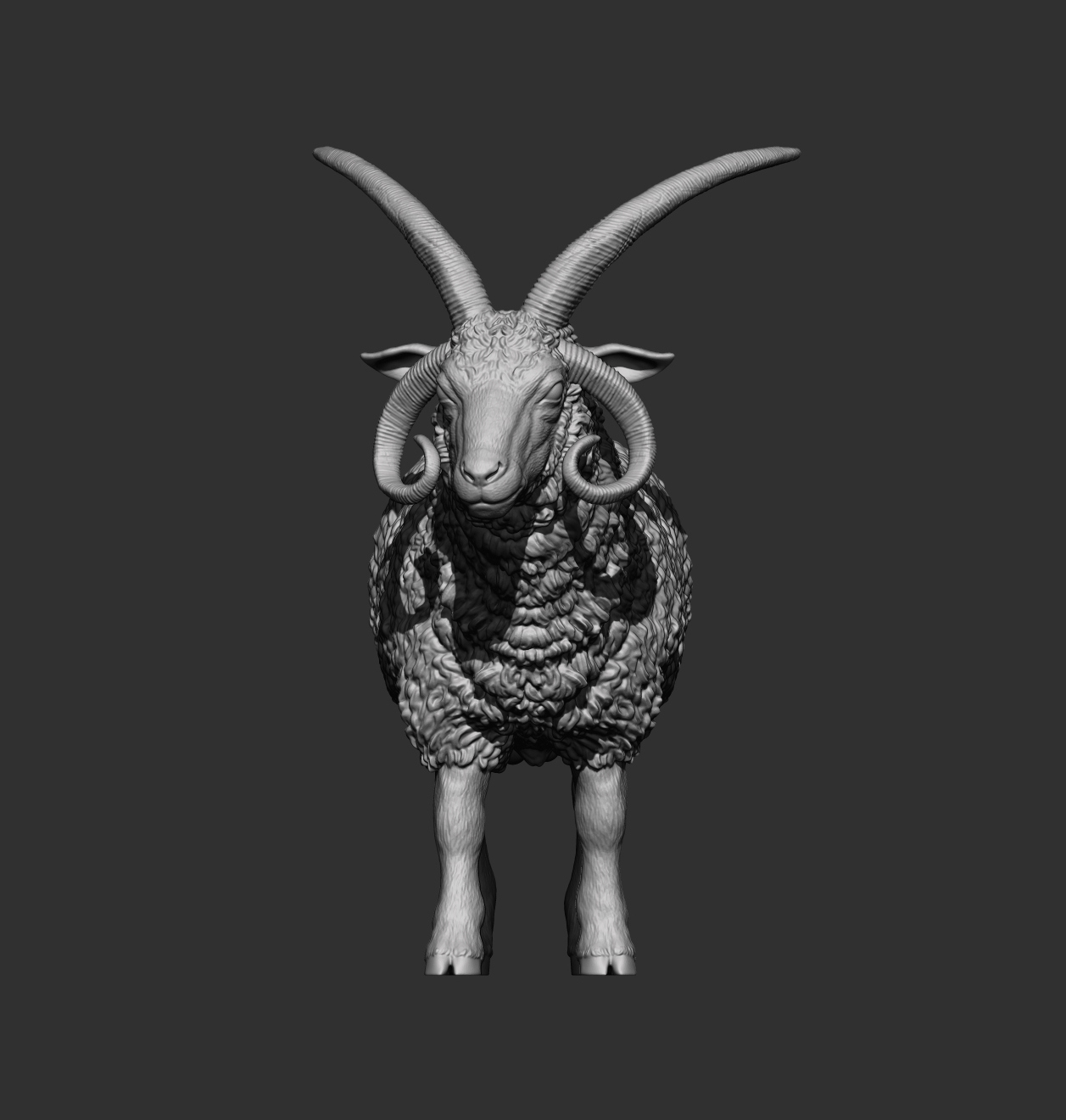 Manx Loaghtan Ram Realistic Four-Horned Sheep STL 3D 3D Model