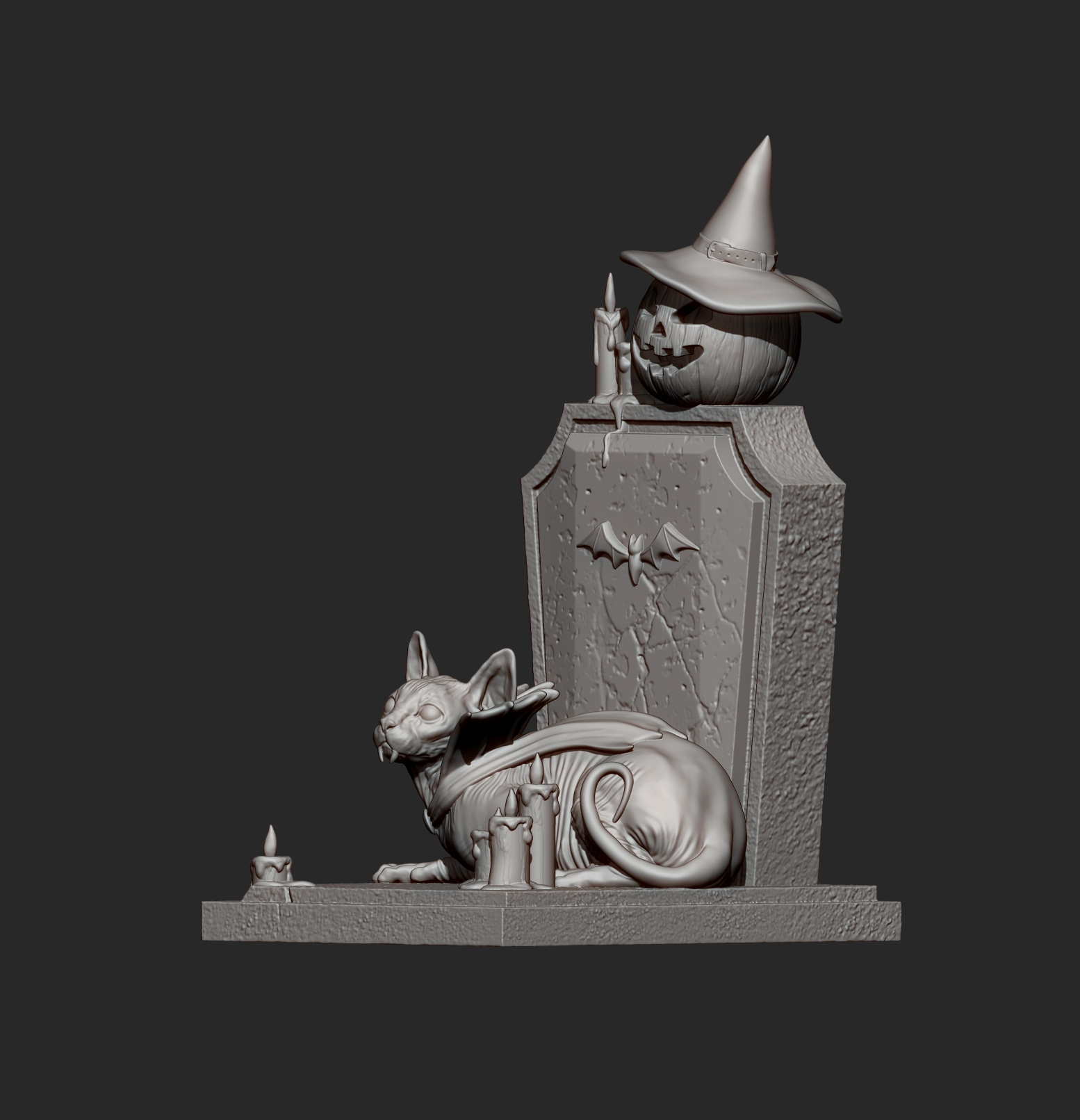 Vampire Cat &ndash Gothic Halloween Cat 3d Print Model 3D Model