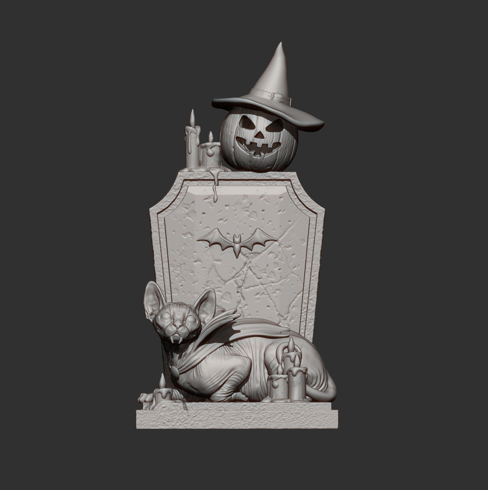 Vampire Cat &ndash Gothic Halloween Cat 3d Print Model 3D Model