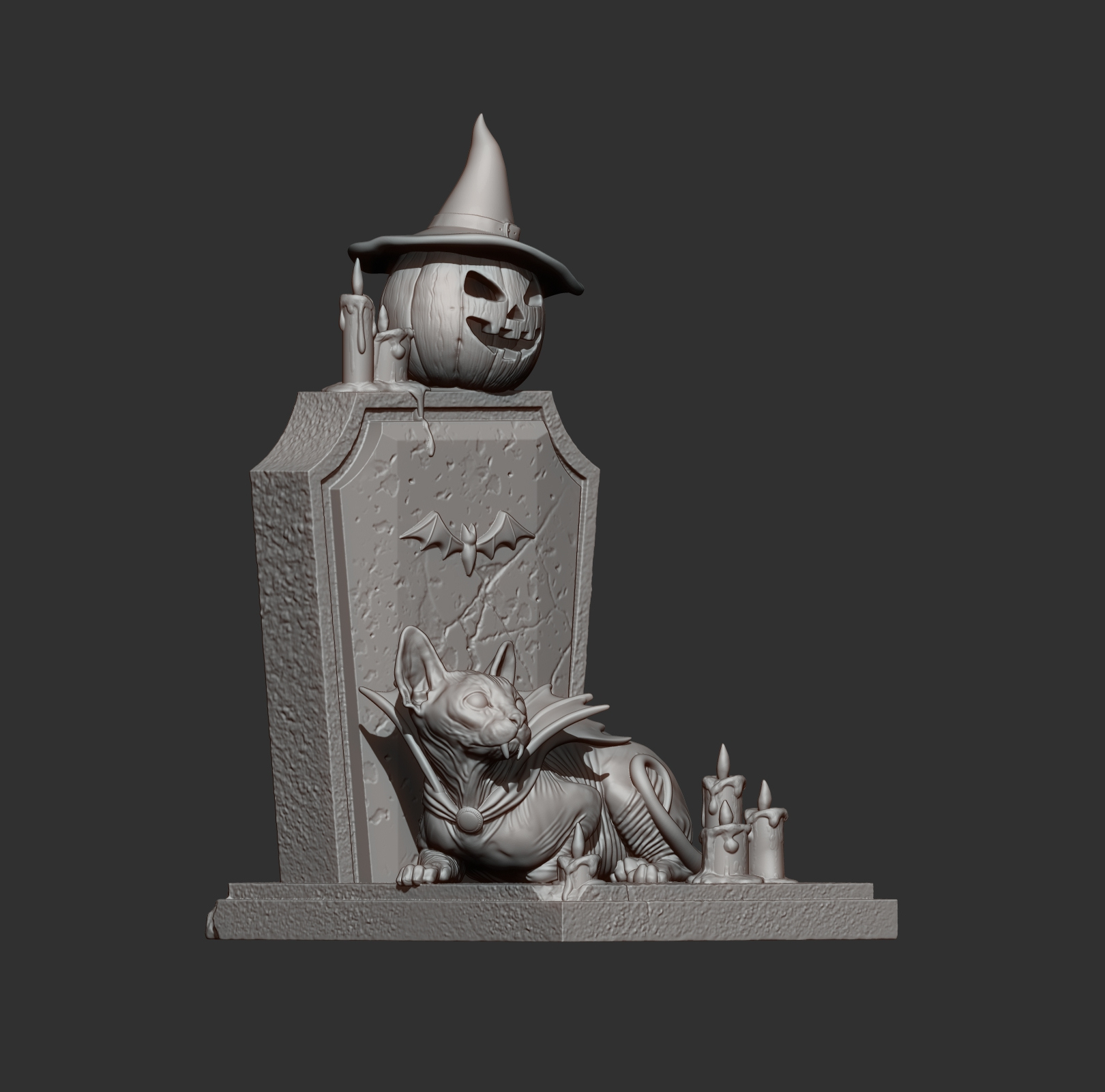 Vampire Cat &ndash Gothic Halloween Cat 3d Print Model 3D Model
