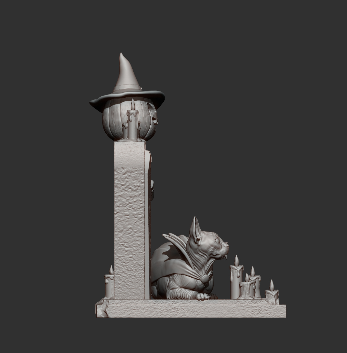 Vampire Cat &ndash Gothic Halloween Cat 3d Print Model 3D Model