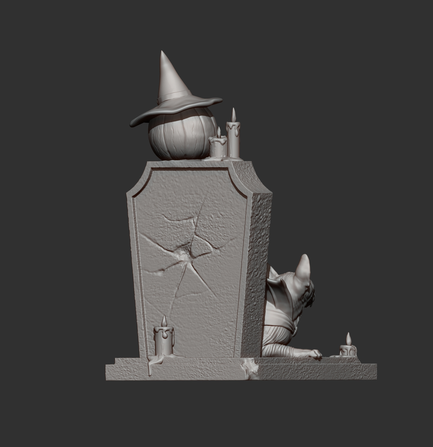 Vampire Cat &ndash Gothic Halloween Cat 3d Print Model 3D Model