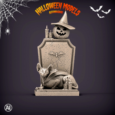 Vampire Cat &ndash Gothic Halloween Cat 3d Print Model 3D Model