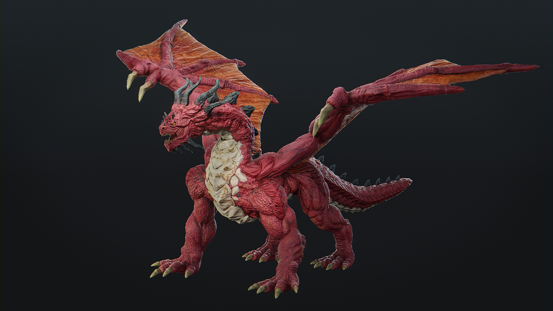 Royal Red Dragon 3D Model