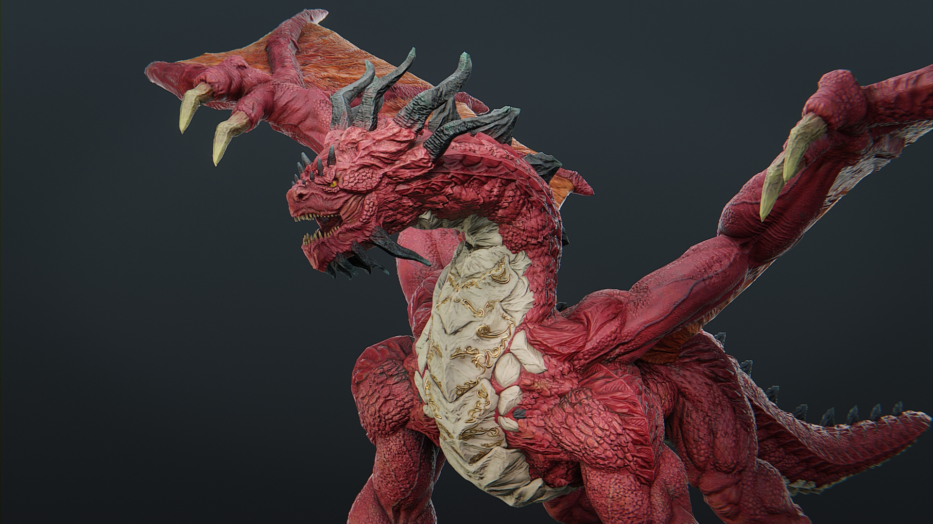 Royal Red Dragon 3D Model