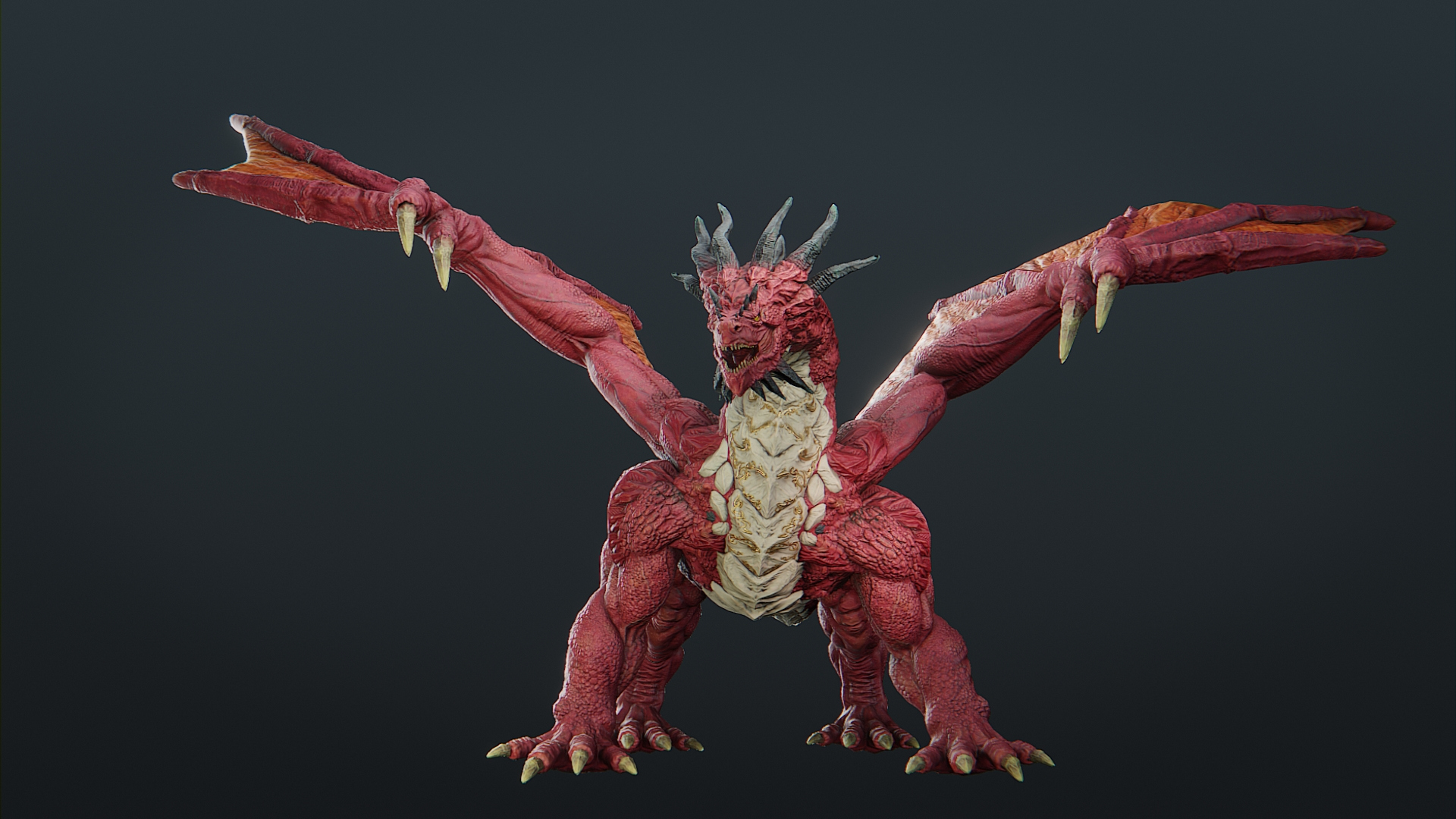 Royal Red Dragon 3D Model