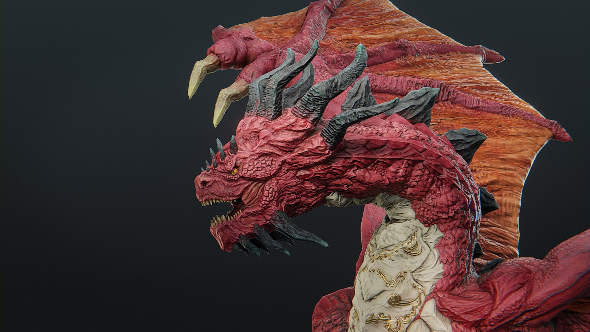 Royal Red Dragon 3D Model