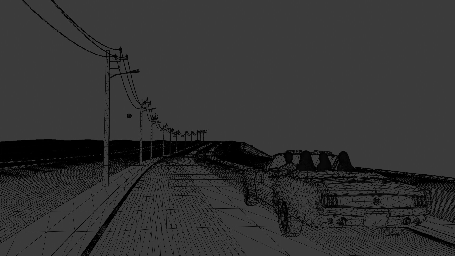 Summer Sunset Road Trip 3D Render, Digital Artwork by ali3dexpress