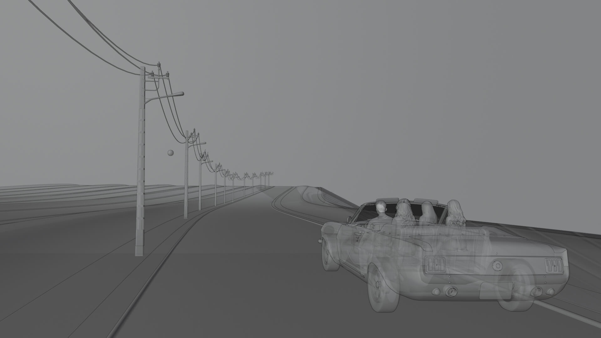 Summer Sunset Road Trip 3D Render, Digital Artwork by ali3dexpress