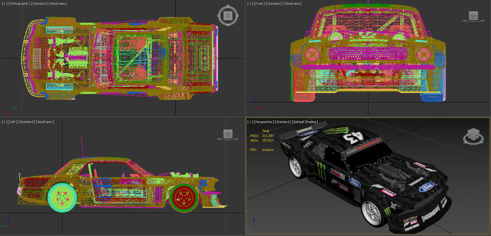 Hoonicorn Ken Block Ford Mustang 3D Model