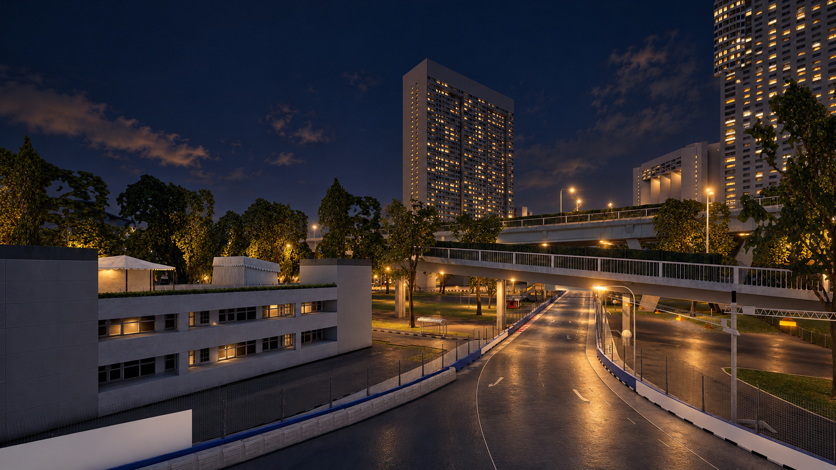 Marina Bay Street Circuit F1 Singapore Grand Prix 3D Model