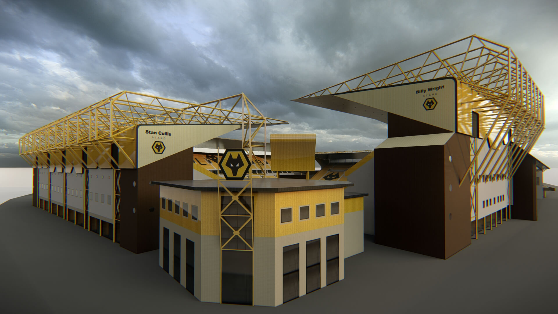 Molineux Stadium Wolverhampton Football Arena 3D Model