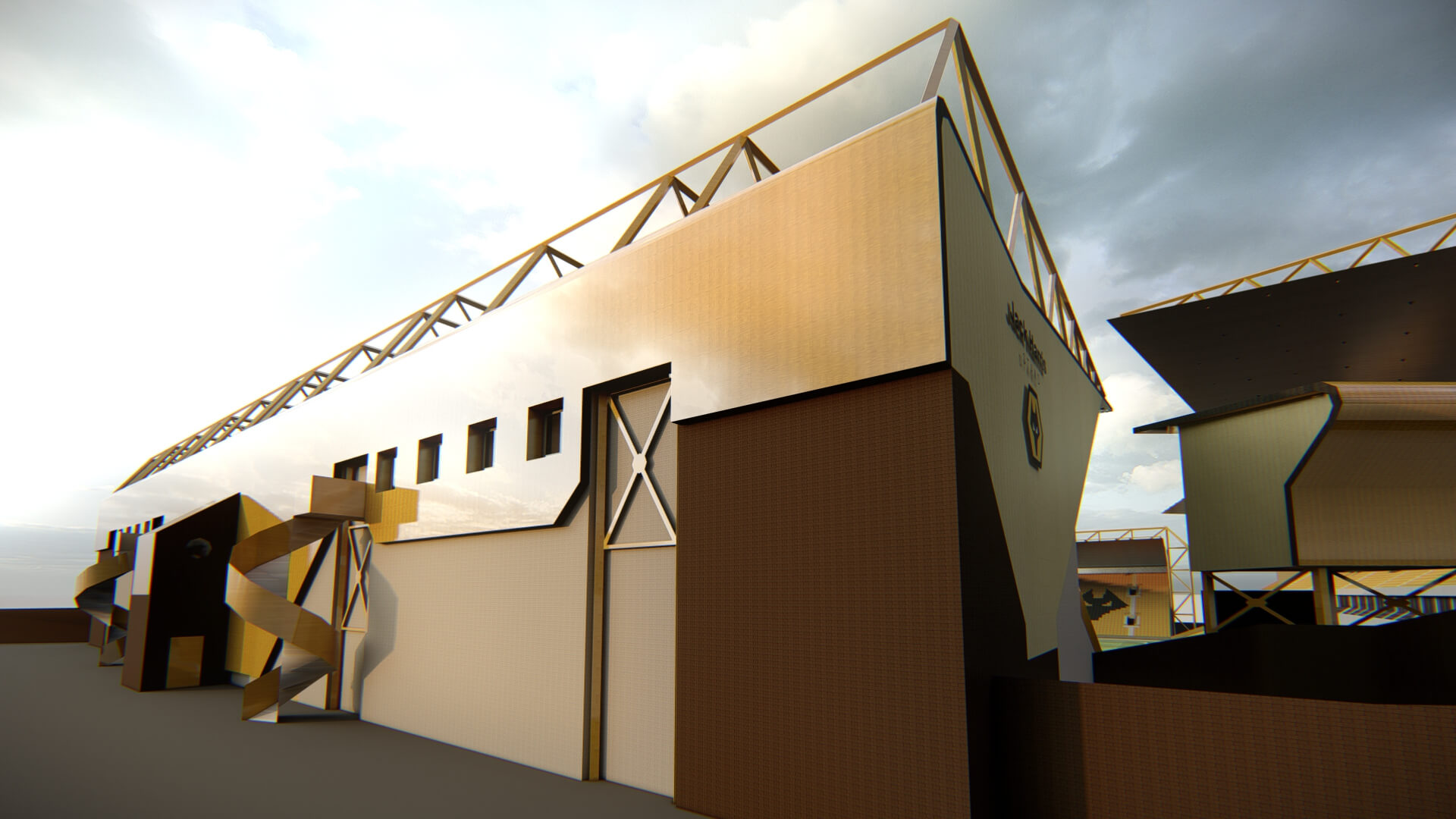 Molineux Stadium Wolverhampton Football Arena 3D Model