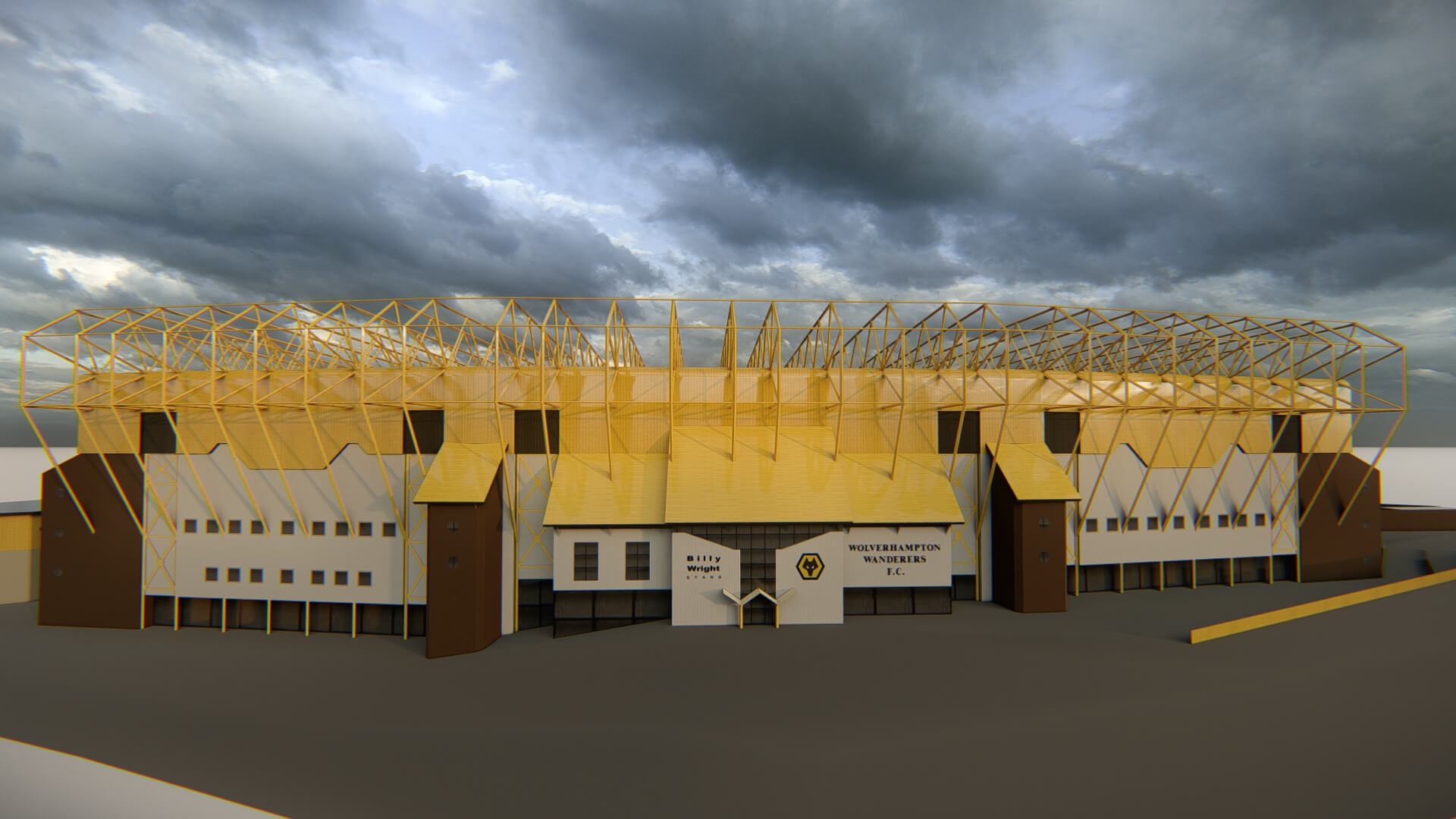 Molineux Stadium Wolverhampton Football Arena 3D Model
