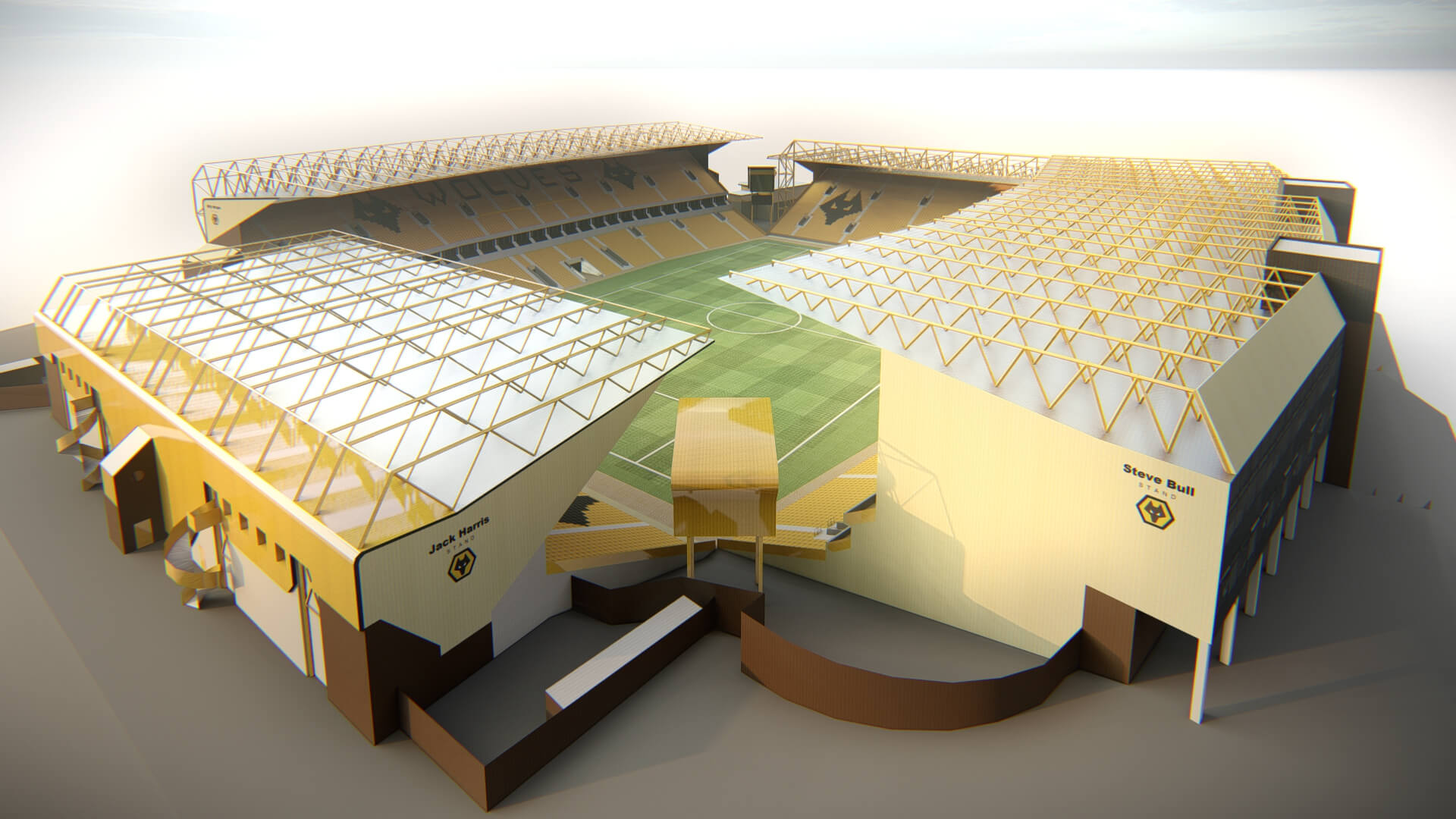 Molineux Stadium Wolverhampton Football Arena 3D Model