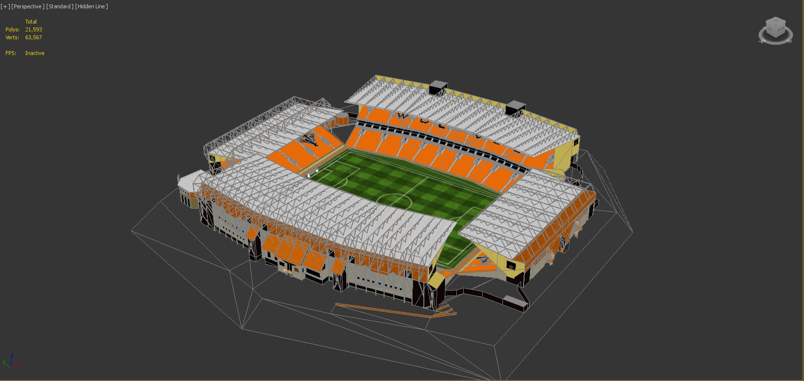 Molineux Stadium Wolverhampton Football Arena 3D Model