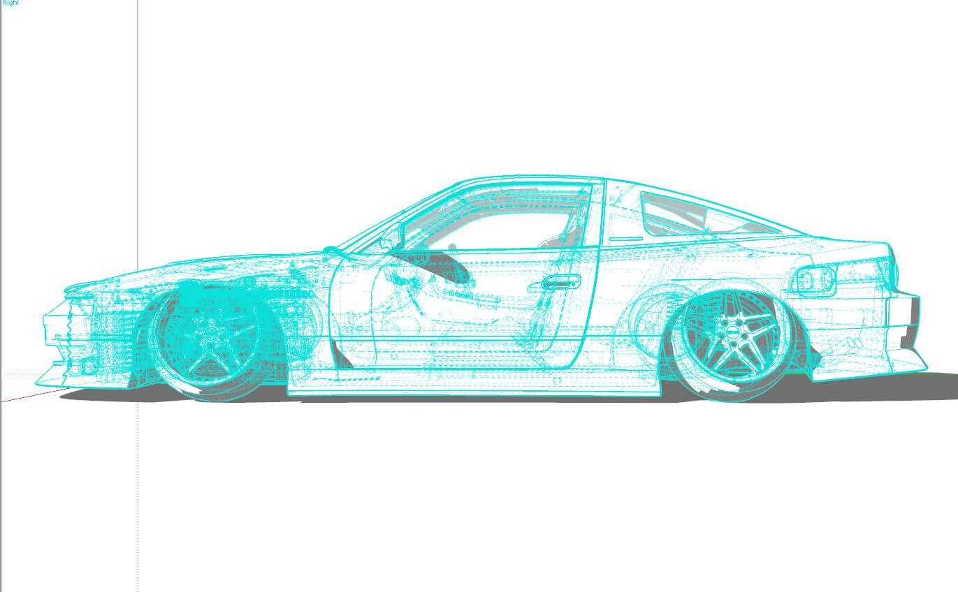 Nissan 240Sx Tuned 3D Model