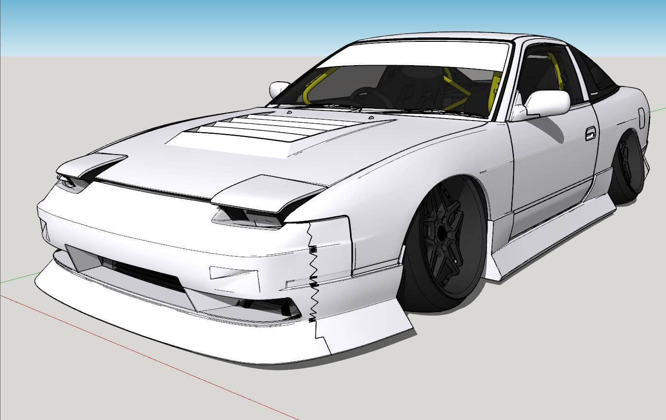 Nissan 240Sx Tuned 3D Model