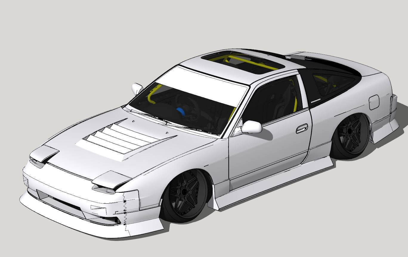 Nissan 240Sx Tuned 3D Model
