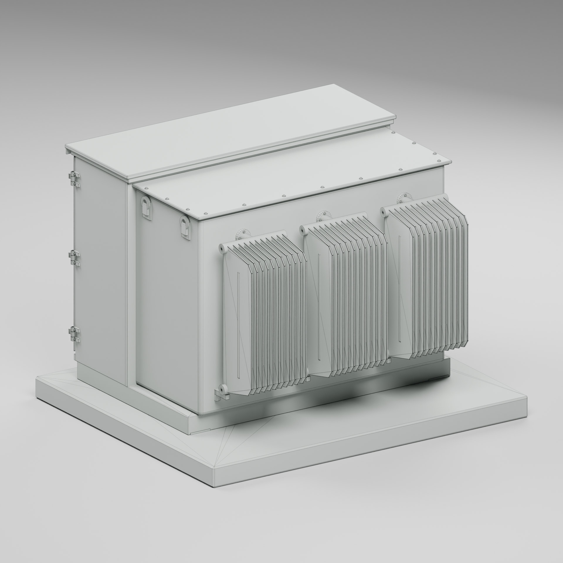 Pad-Mounted Distribution Transformer with Service Doors 3D Model
