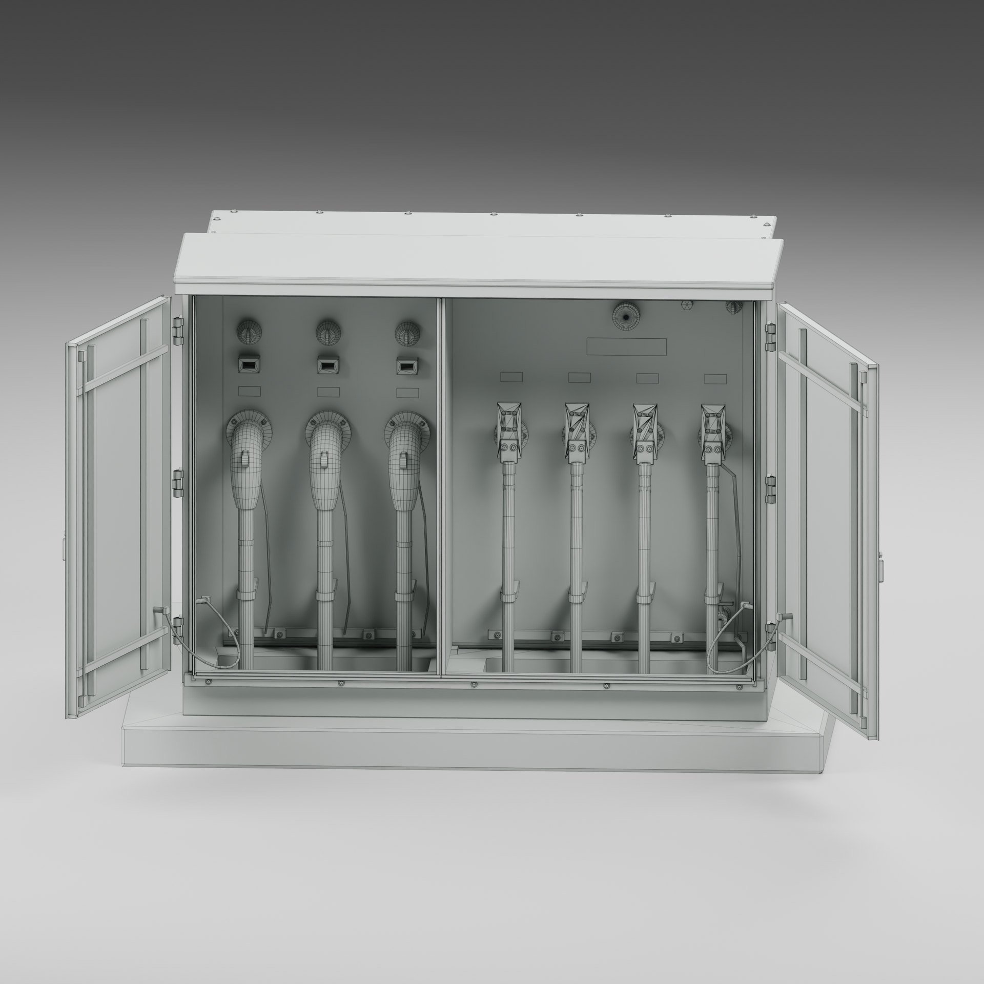 Pad-Mounted Distribution Transformer with Service Doors 3D Model