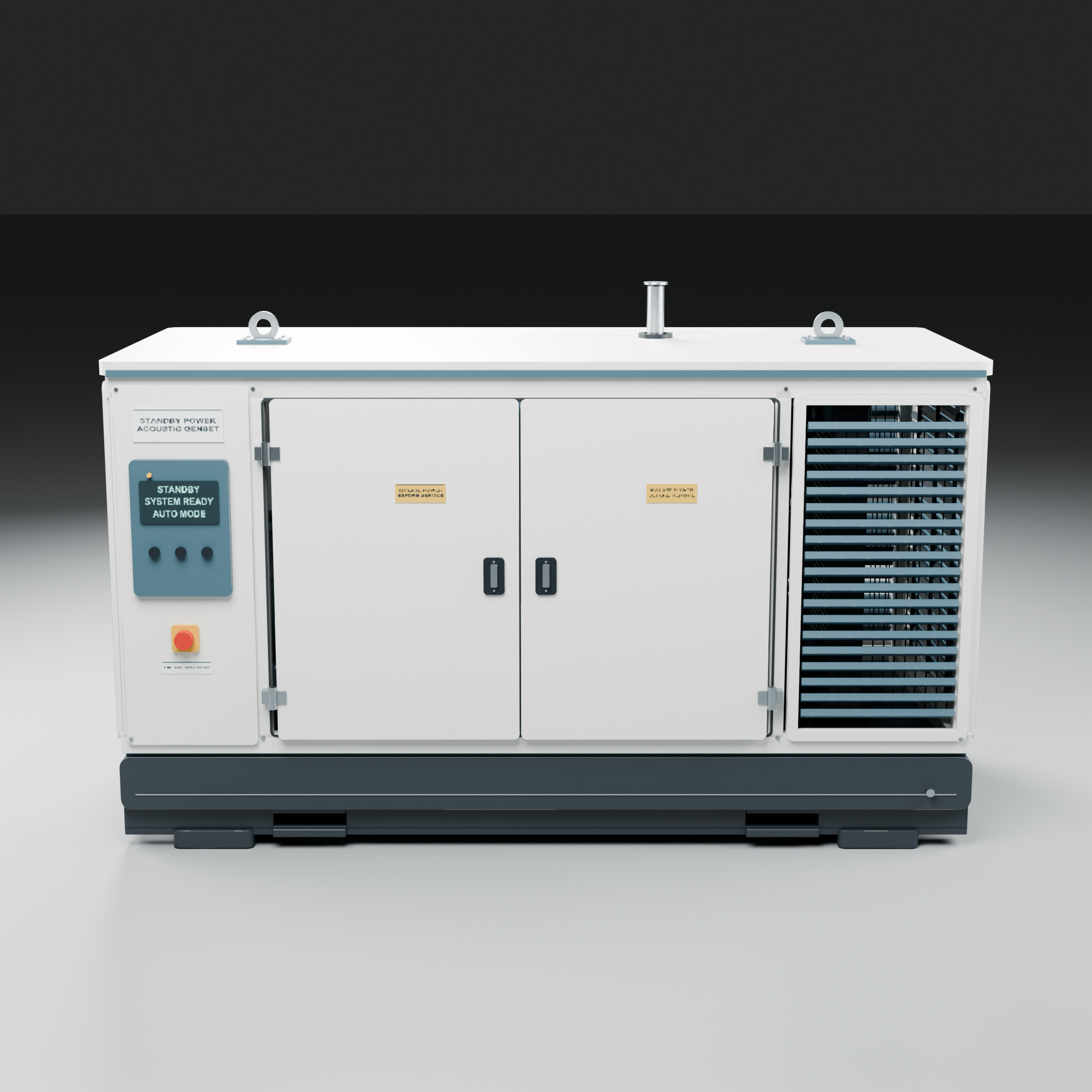 Standby Diesel Generator - PBR Animated Doors 3D Model