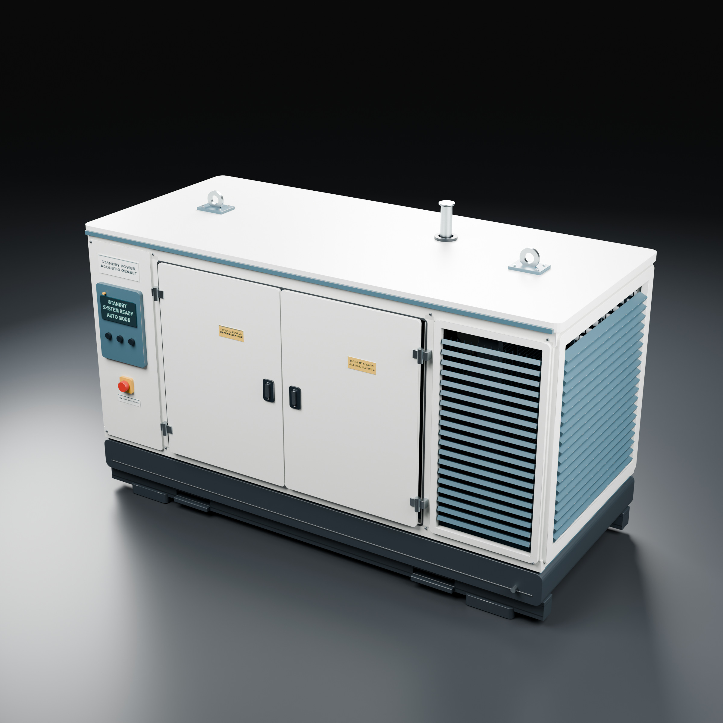Standby Diesel Generator - PBR Animated Doors 3D Model
