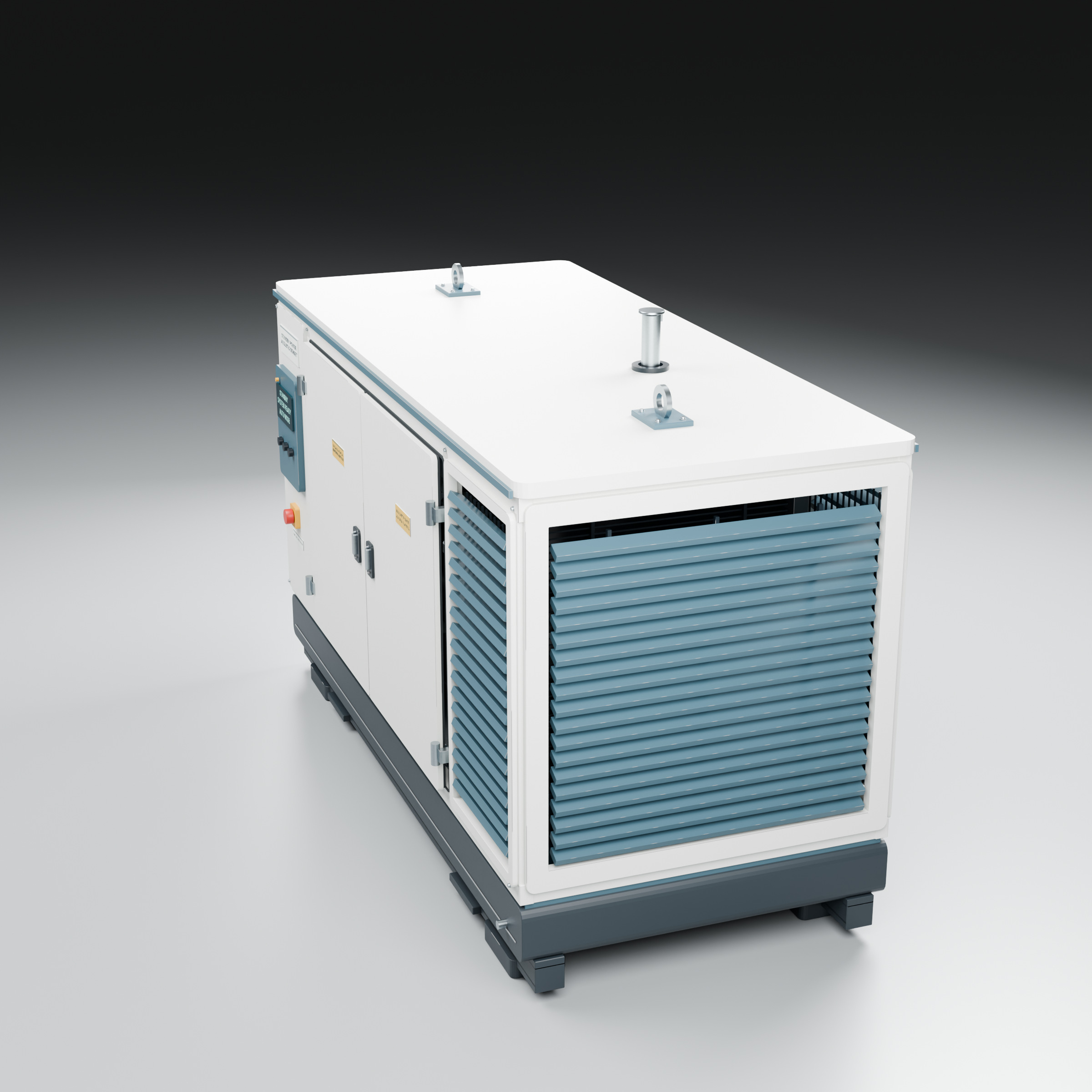 Standby Diesel Generator - PBR Animated Doors 3D Model