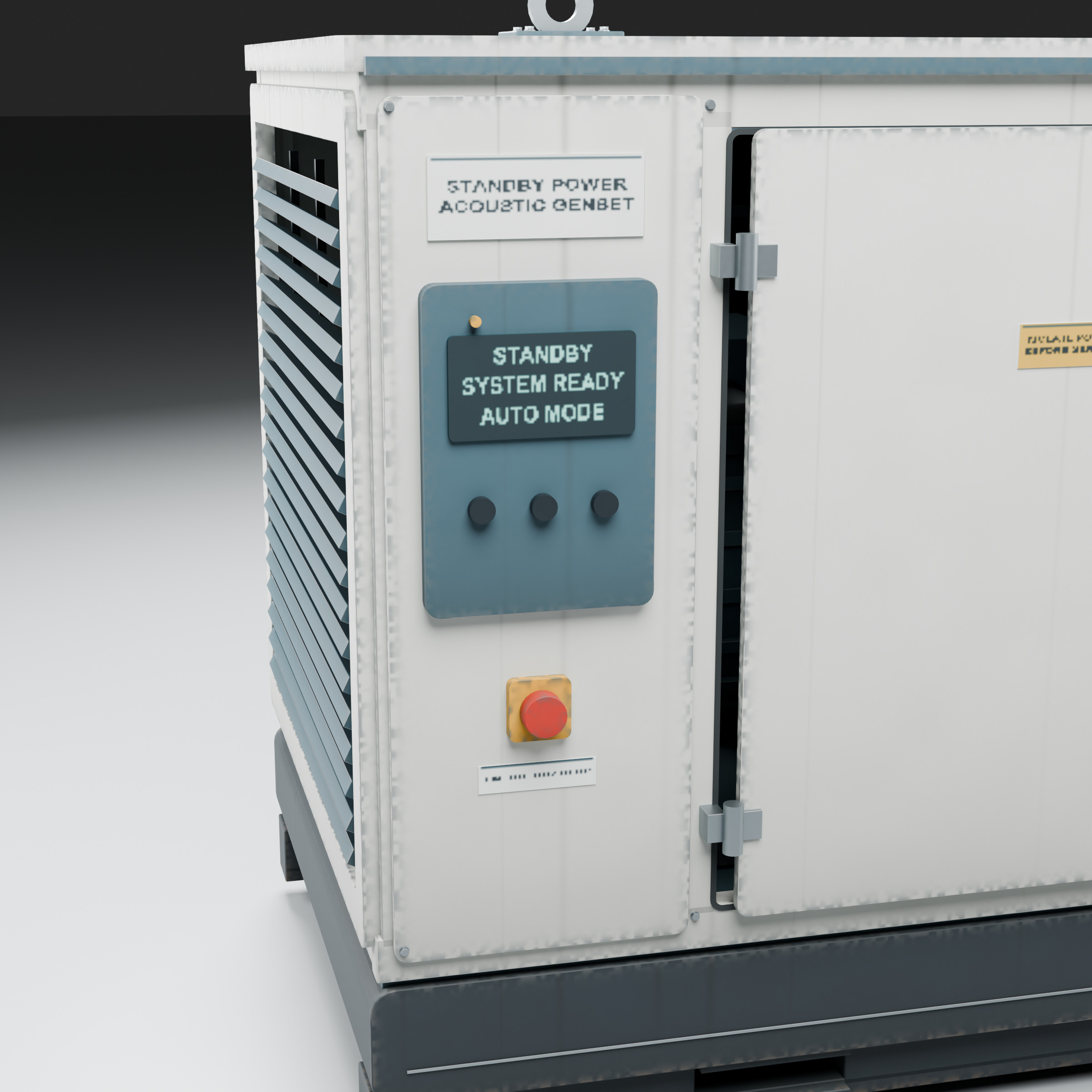 Standby Diesel Generator - PBR Animated Doors 3D Model