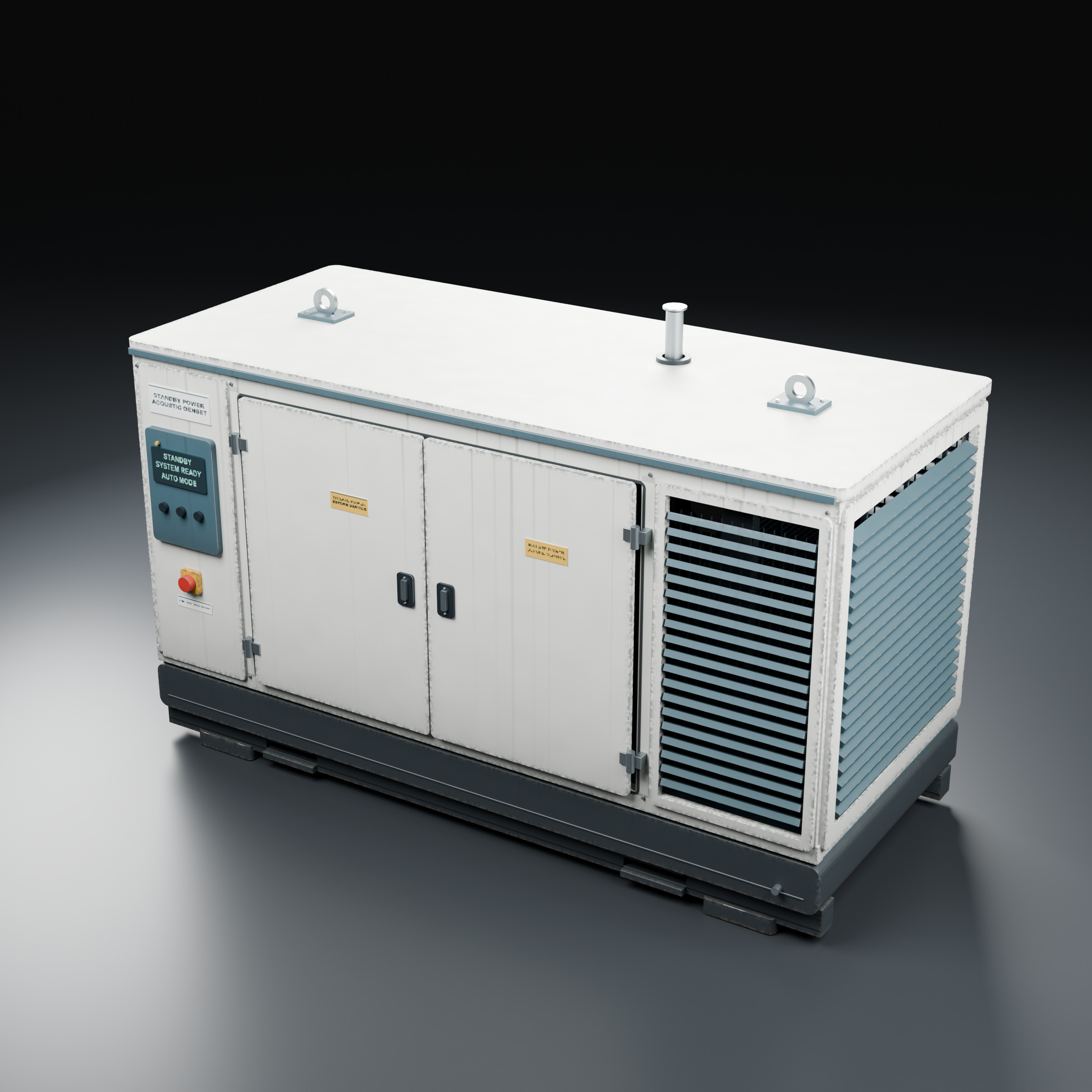 Standby Diesel Generator - PBR Animated Doors 3D Model