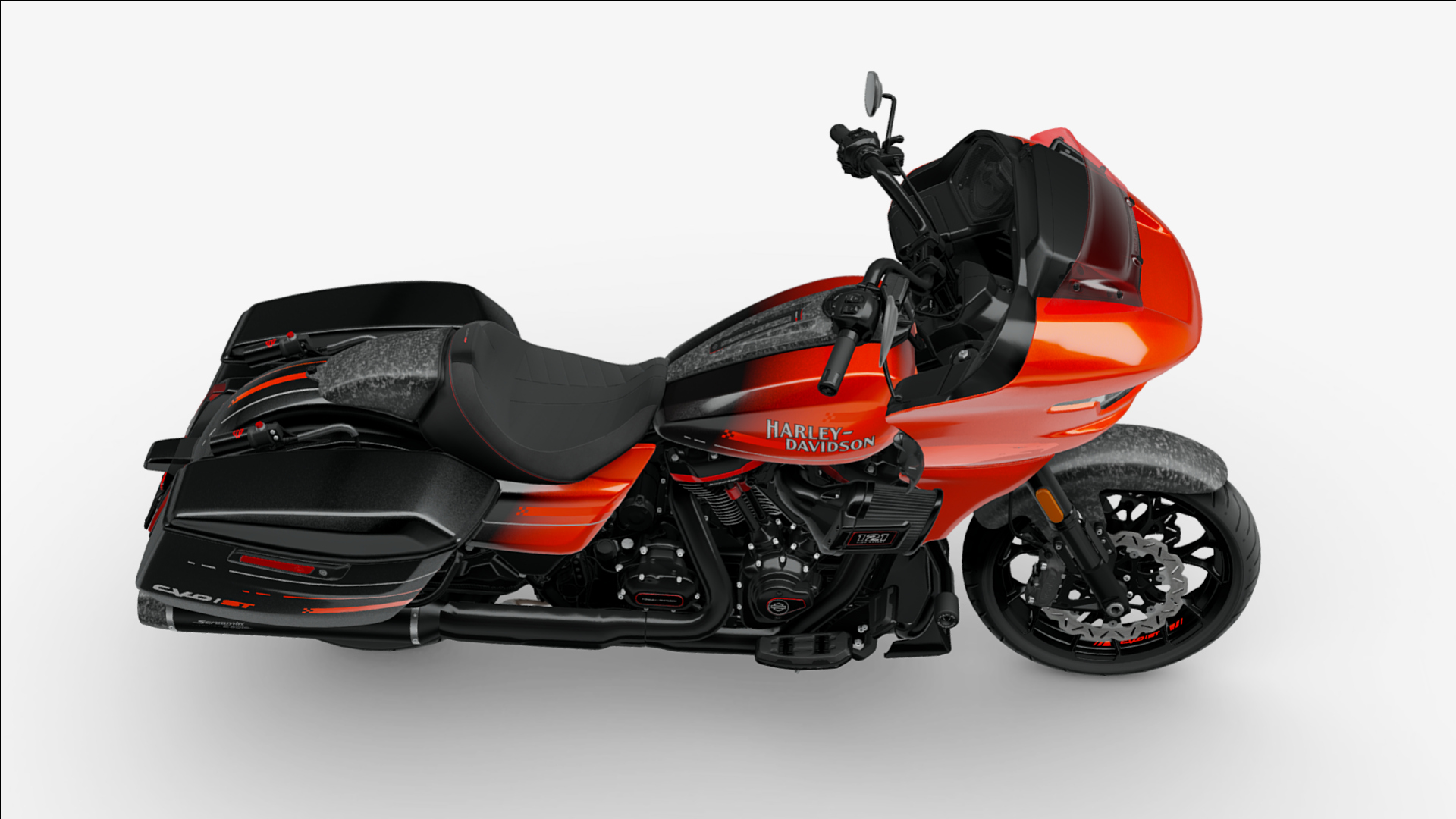 2026 Harley-Davidson Road Glide CVO Custom ST Motorcycle Bike Low-Poly 3D Model 3D Render, Digital Artwork by Ammo Biker