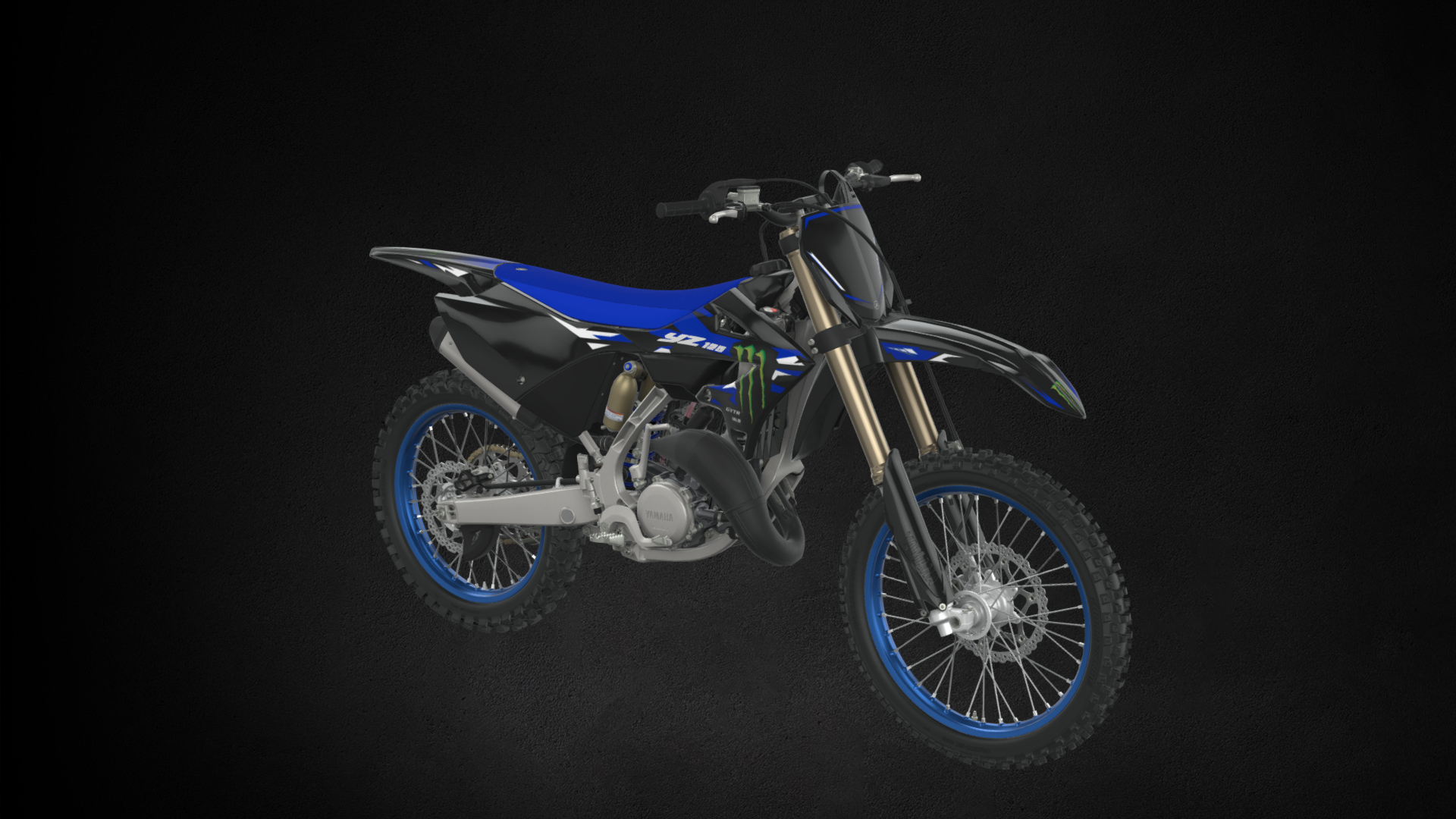 2027 Yamaha YZ125 Monster Energy Dirtbike Motorcycle Bike Low-Poly 3D Model