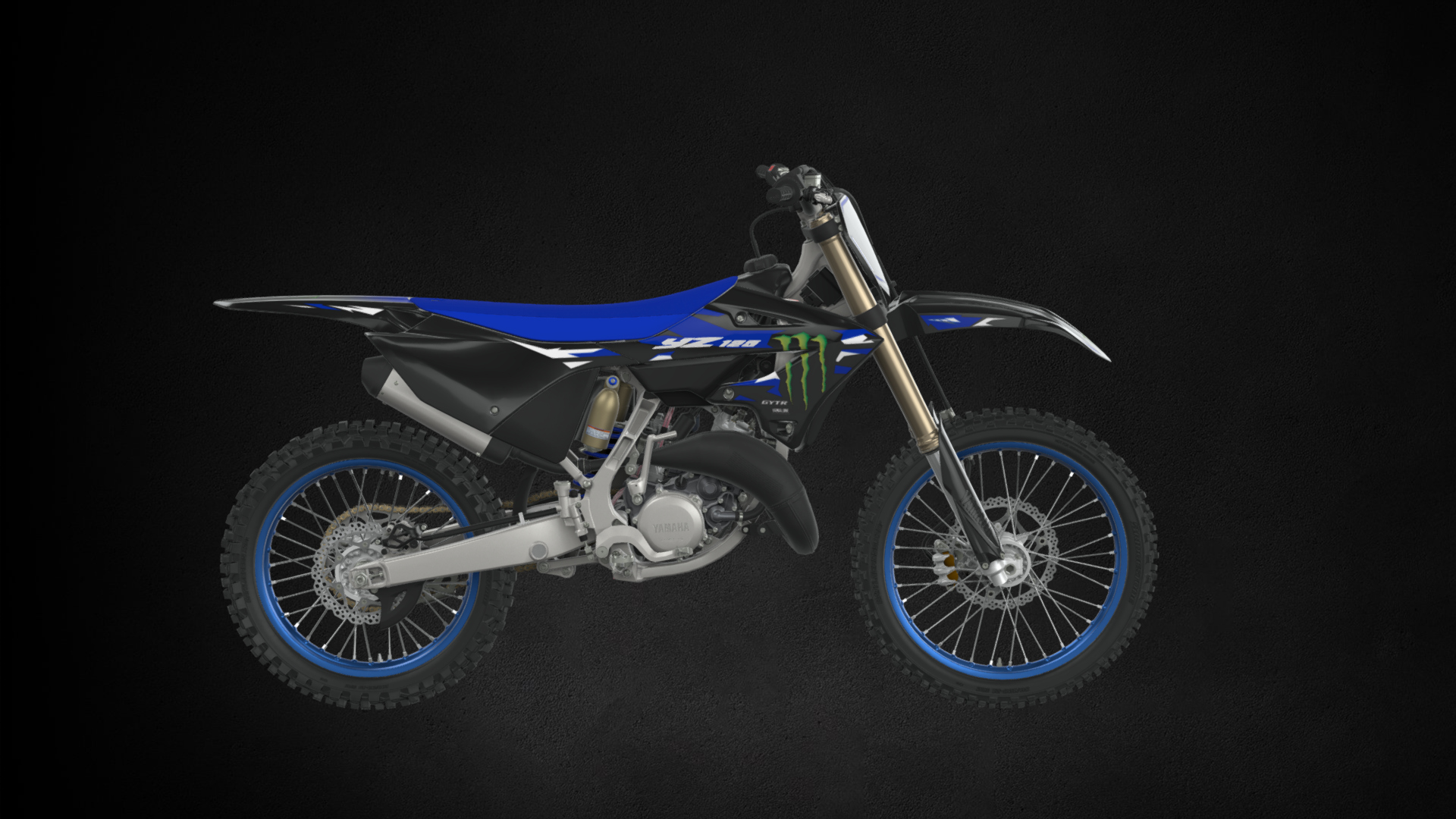 2027 Yamaha YZ125 Monster Energy Dirtbike Motorcycle Bike Low-Poly 3D Model