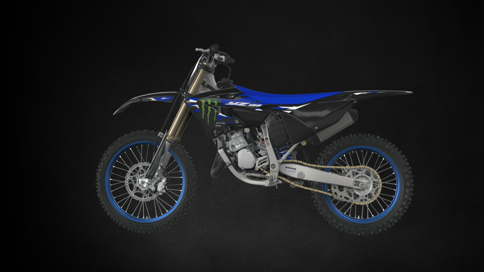 2027 Yamaha YZ125 Monster Energy Dirtbike Motorcycle Bike Low-Poly 3D Model