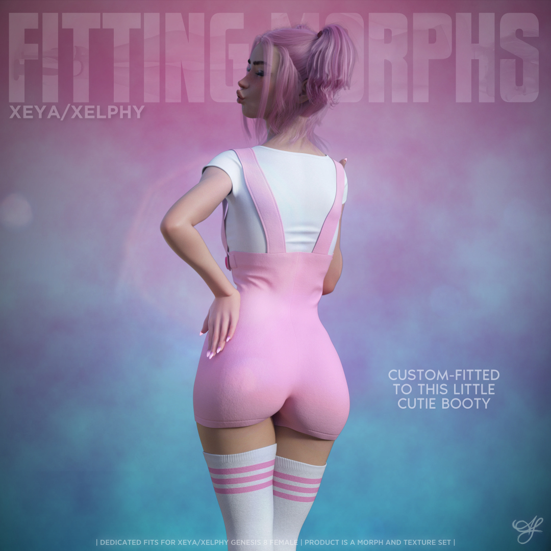Overall Shirt Stockings G8F Fit for Xeya/Xelphy Daz Content