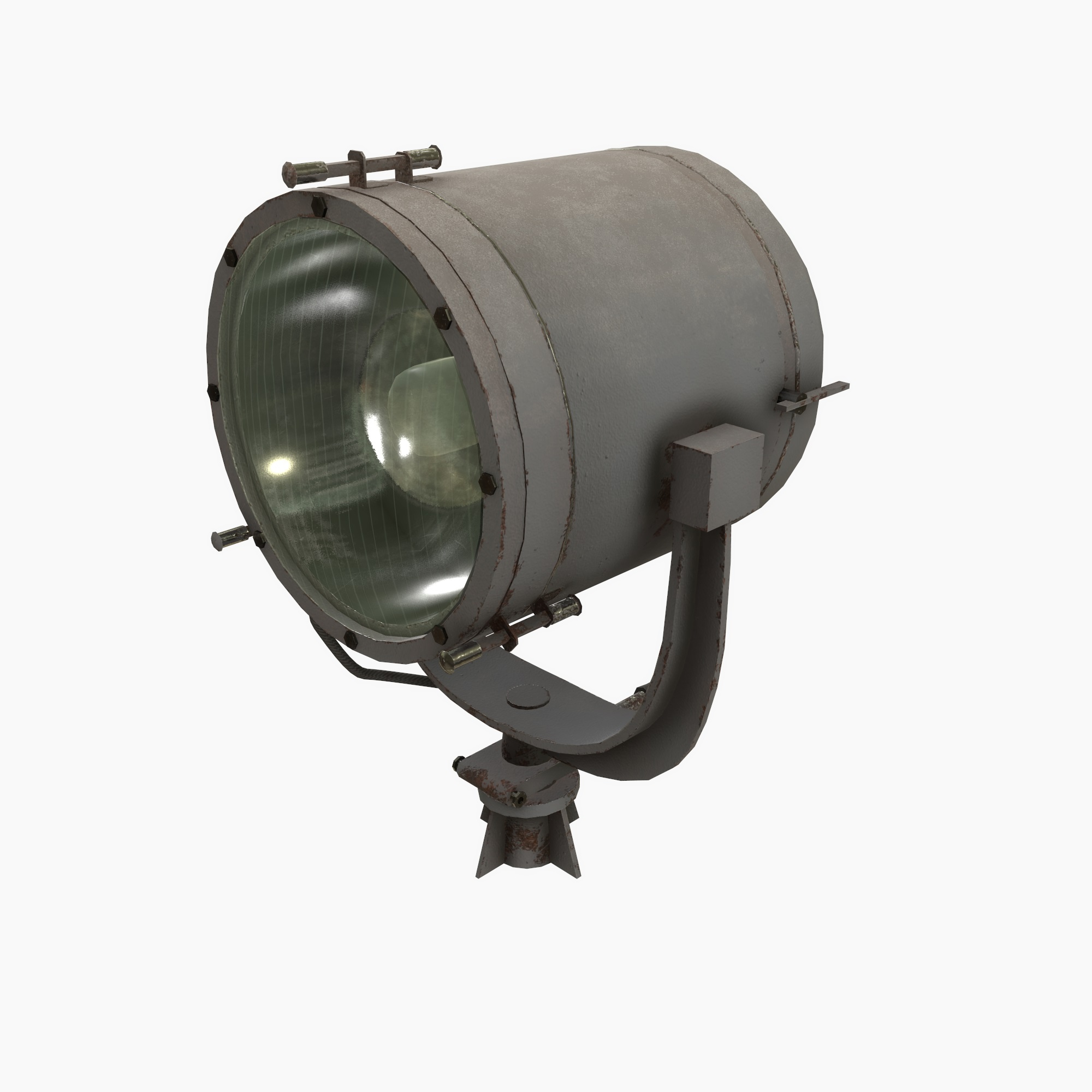 Naval Searchlight MSPT Low and High Poly 3D Model