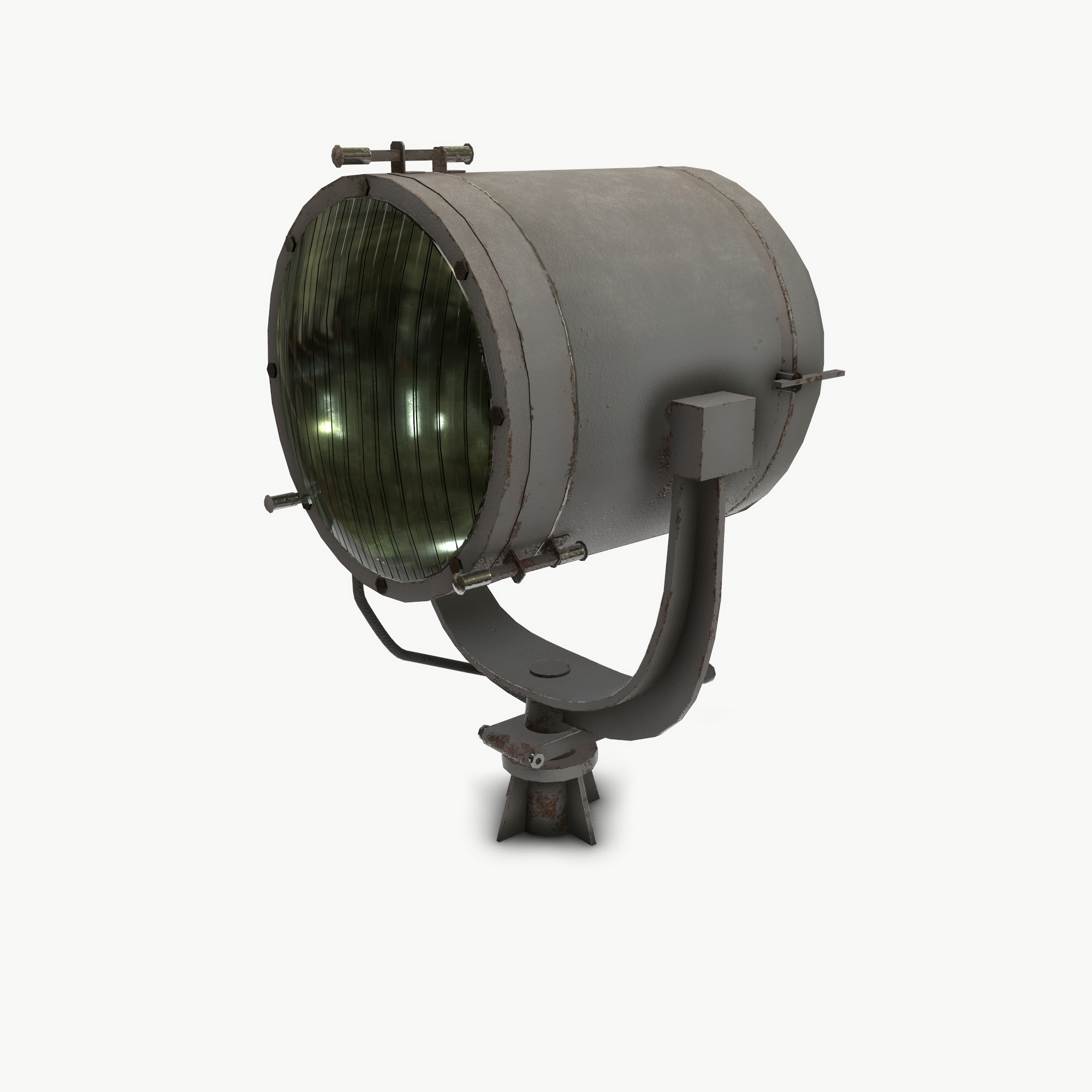 Naval Searchlight MSPT Low and High Poly 3D Model